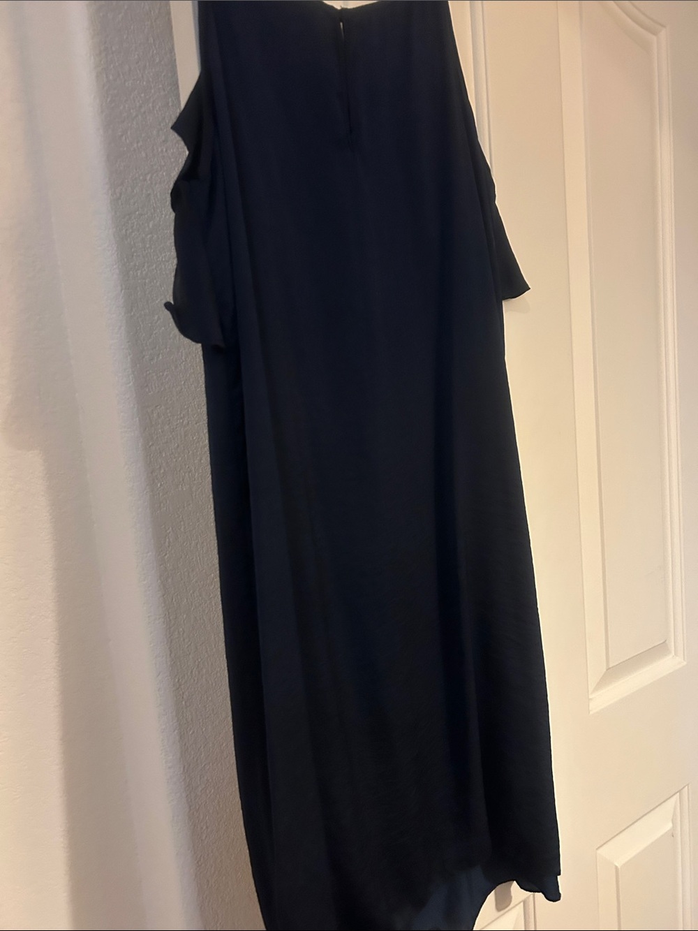 Wit & Wisdom Navy Ruffle-Shoulder Mini Dress - Picture 7 of 8